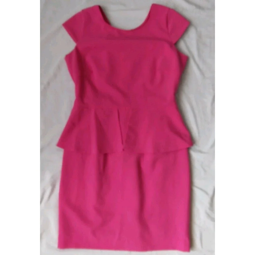 Worthington Pink Peplum Dress Pink Sleeveless Barbie Womens Size 6P - Picture 1 of 9